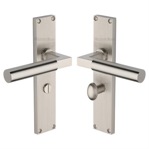 BAUHAUS LEVER HANDLE ON REEDED BACKPLATE